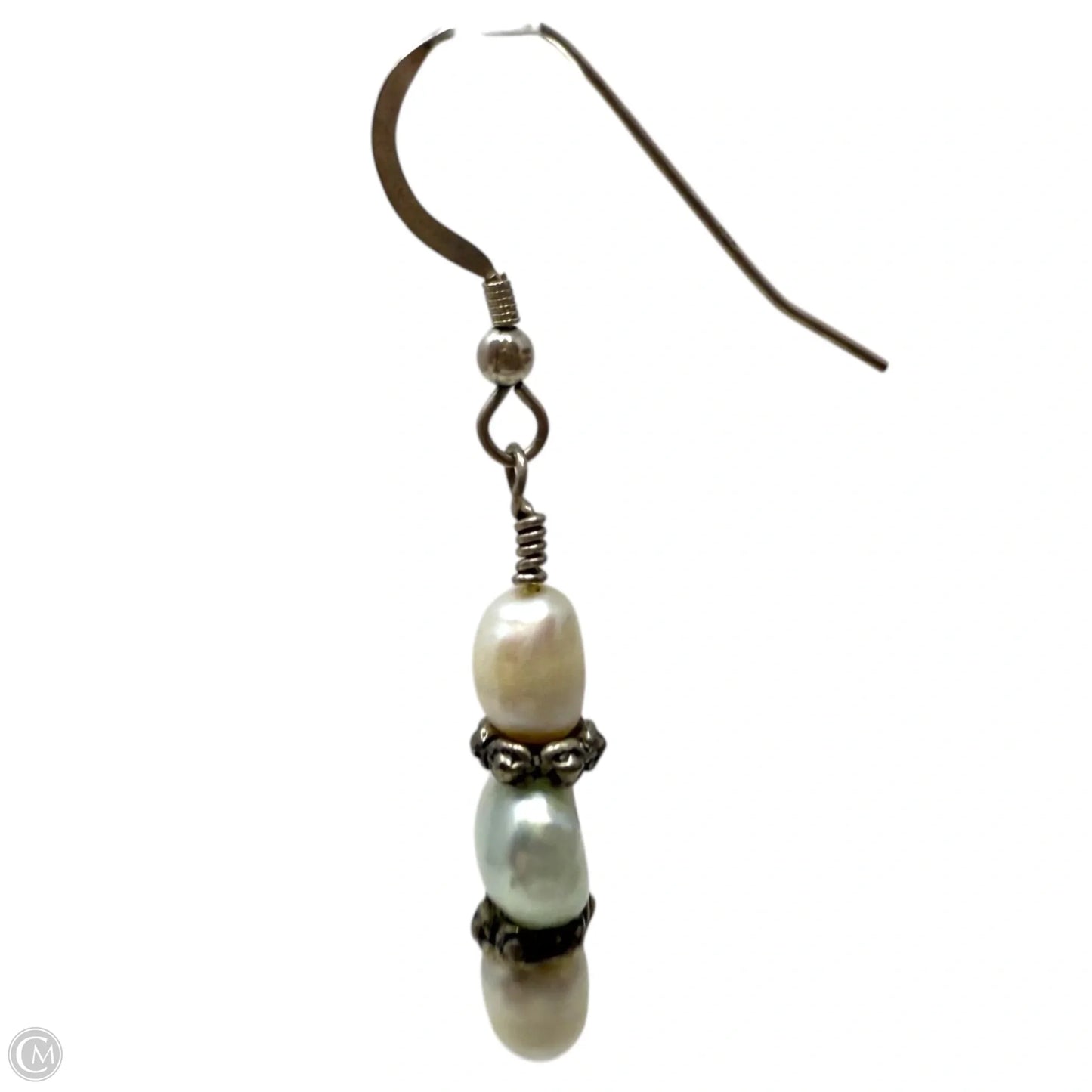 Baroque Pearl & Sterling Silver Dangle Earrings By Unbranded