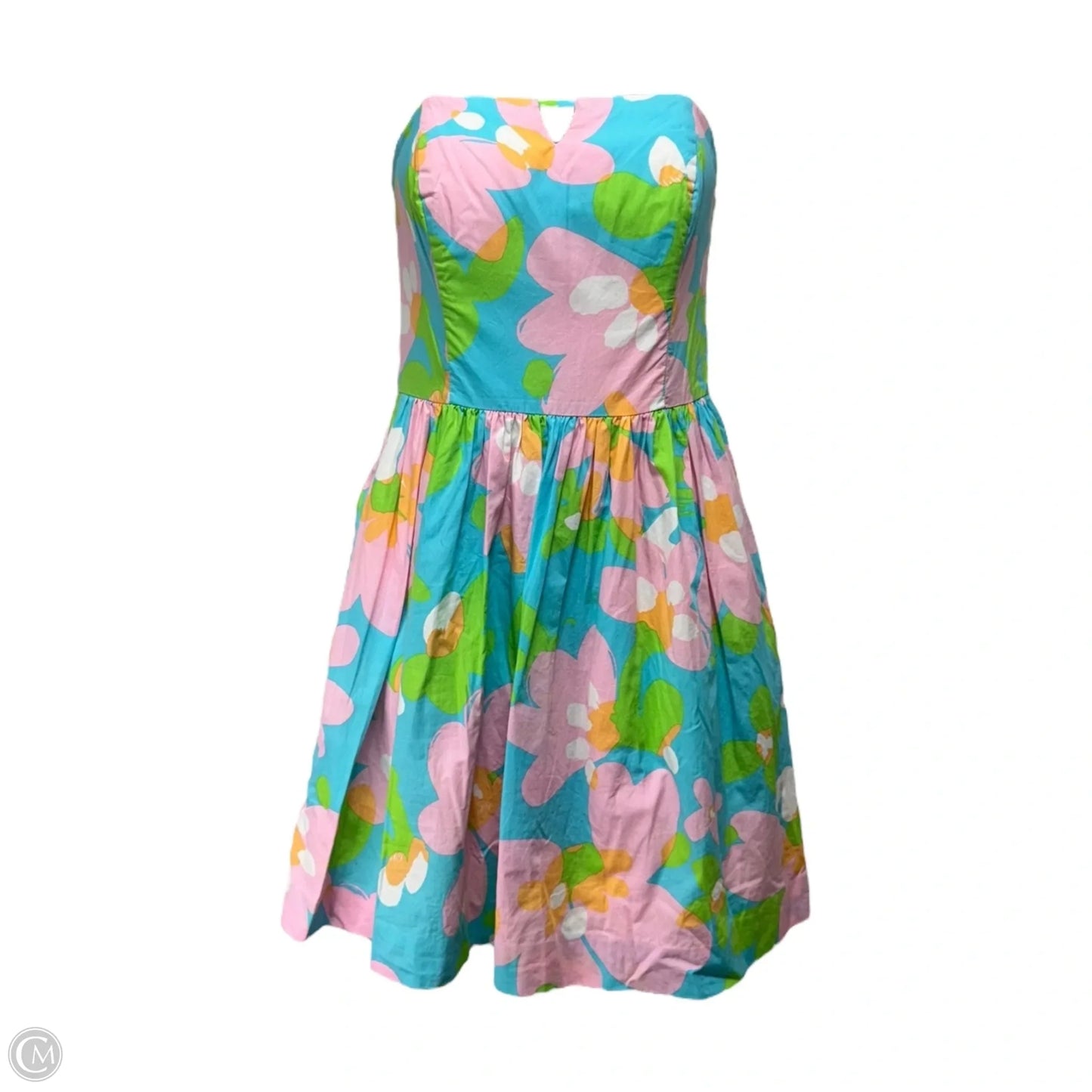 Richelle Strapless Dress Designer By Lilly Pulitzer In Shorely Blue Mojo, Size: 0