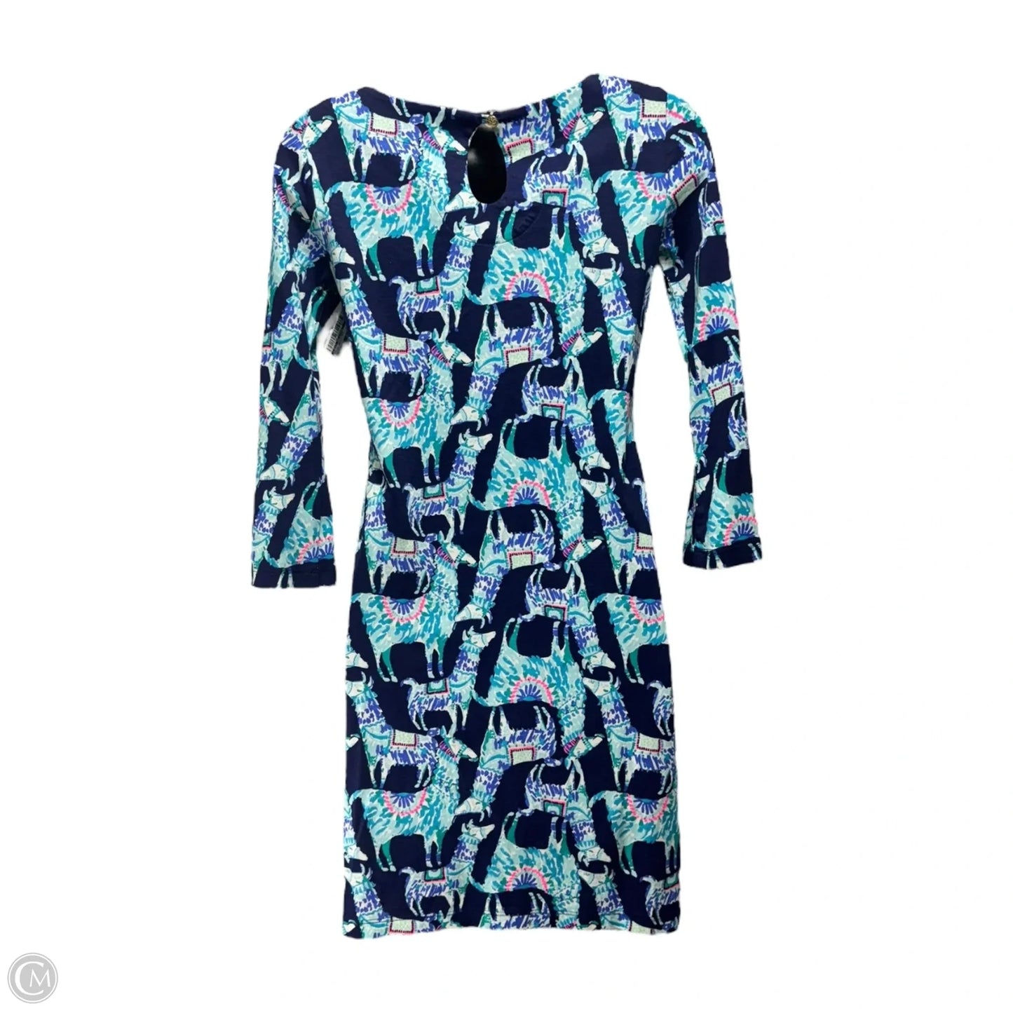 Beacon Dress Designer By Lilly Pulitzer In Bright Navy Alpaca My Bags, Size: Xxs