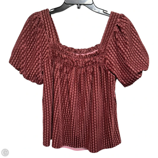 Top Short Sleeve By Joy Joy In Red, Size: Xs