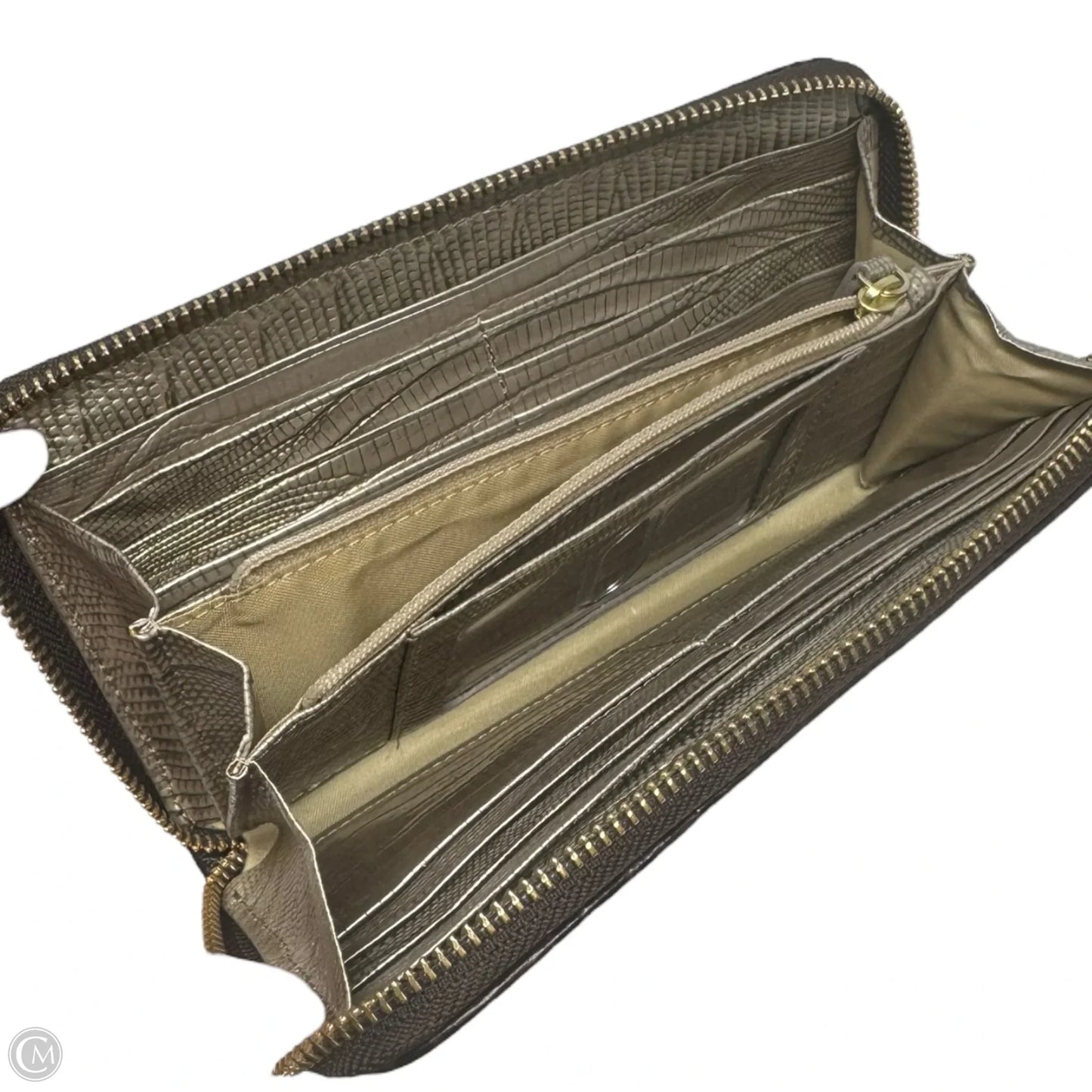 Suri Zip Around Crème Rhodes Wallet Designer By Brahmin, Size: Large