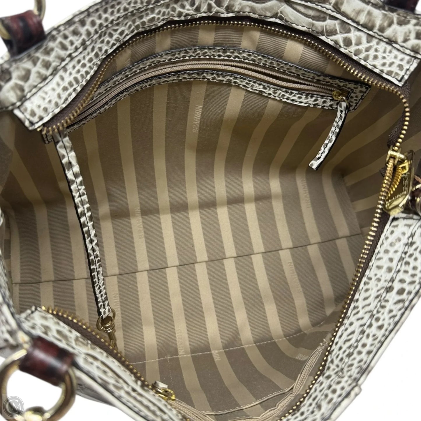 Ruby Crème Rhodes Handbag Designer By Brahmin, Size: Medium