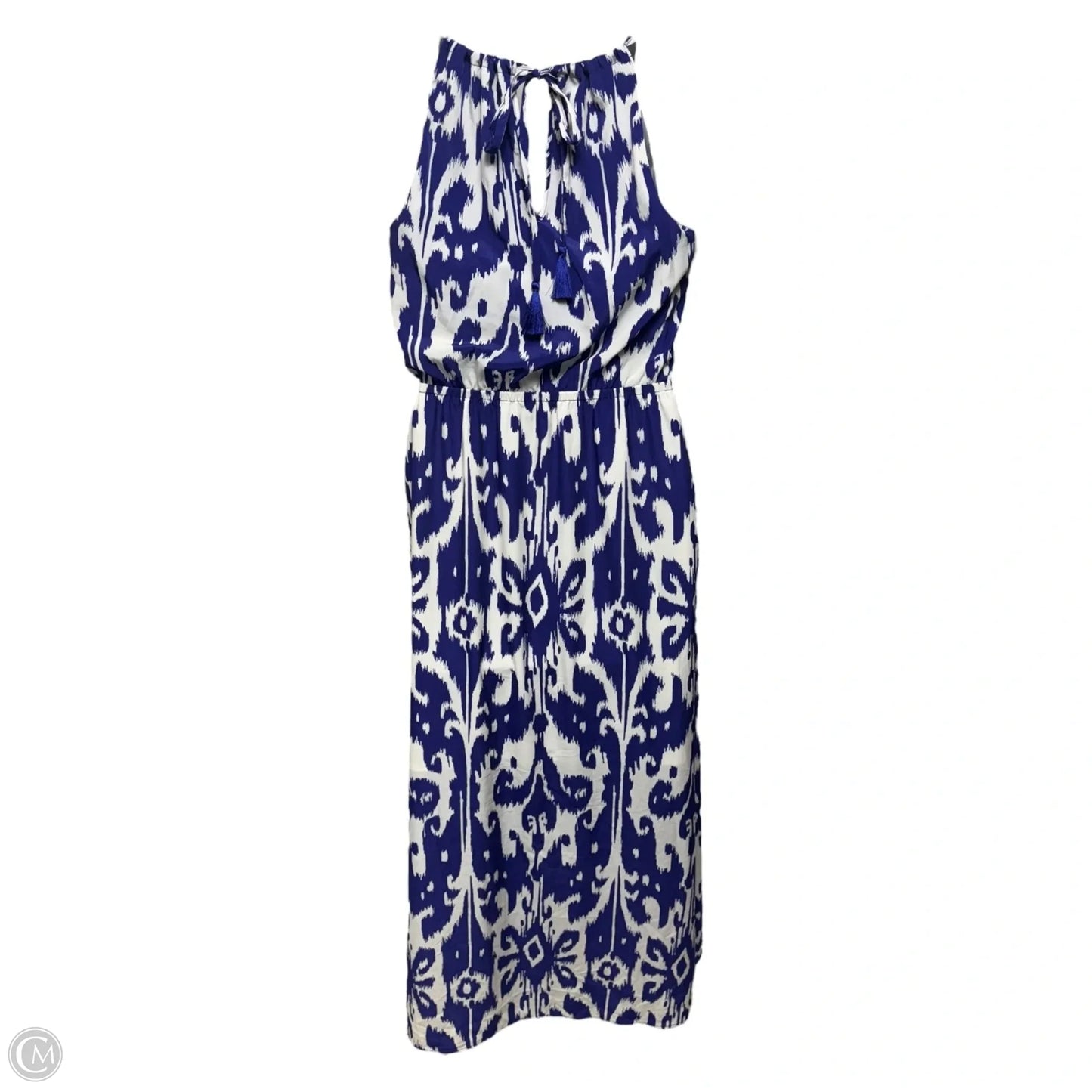 Ripple Dress Casual Maxi By Athleta In Ikat Bloom Blue, Size: M