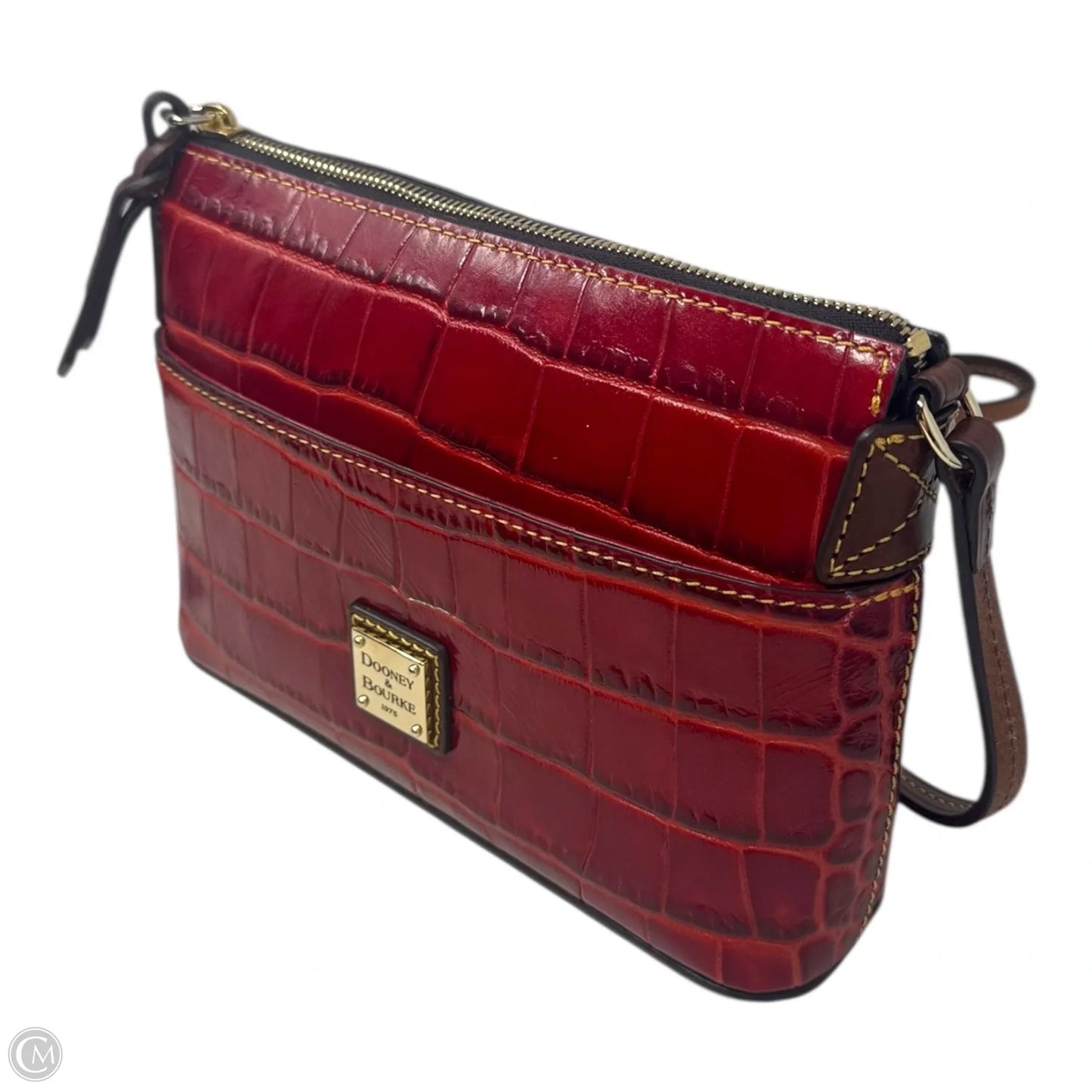 Ginger Croc Embossed Crossbody Designer By Dooney And Bourke, Size: Medium