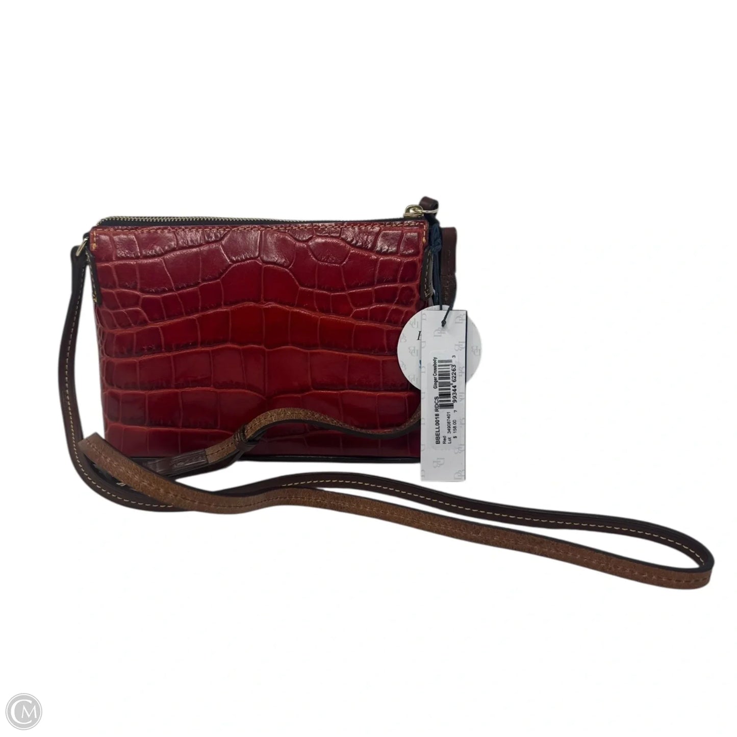 Ginger Croc Embossed Crossbody Designer By Dooney And Bourke, Size: Medium