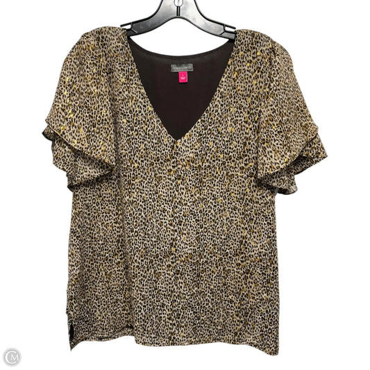 Top Short Sleeve By Vince Camuto In Animal Print, Size: L