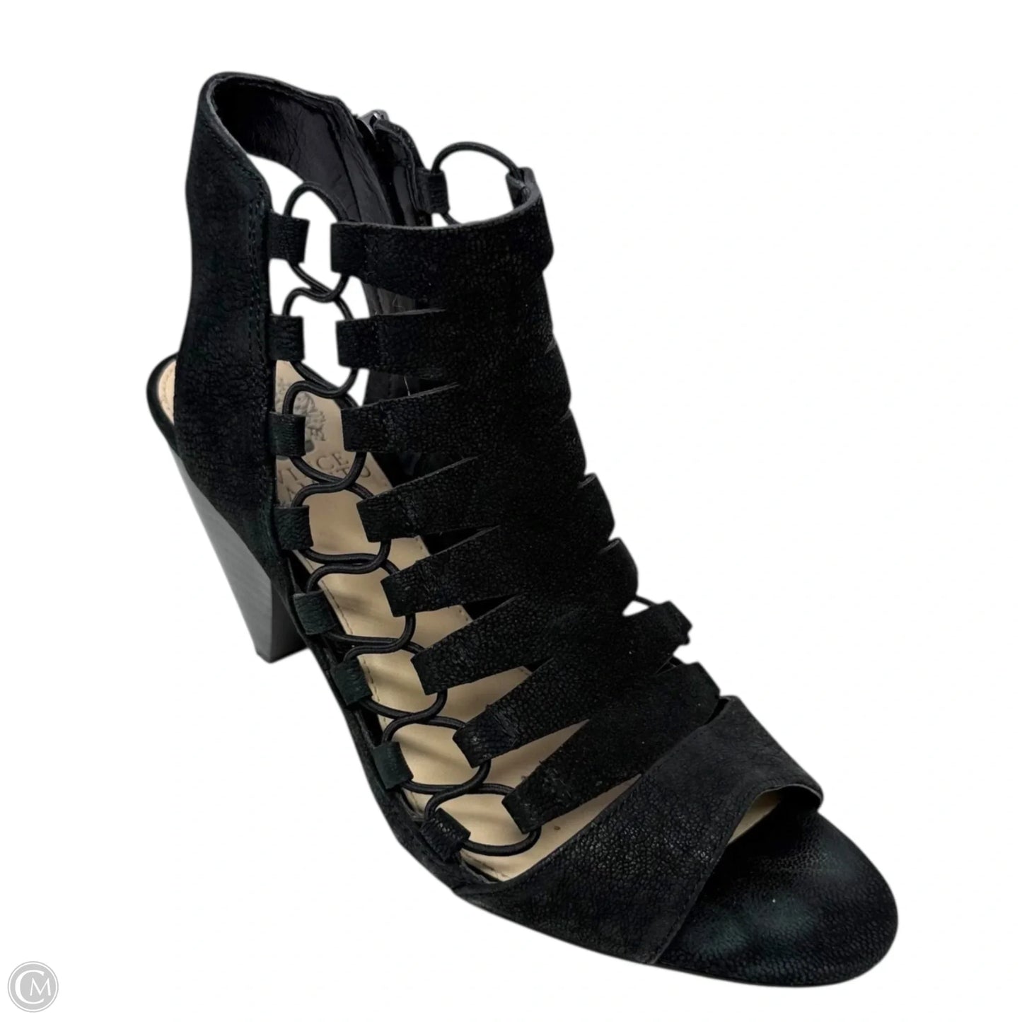 Eliaz Gladiator Dress Sandals By Vince Camuto In Black Silk Goat, Size: 8/38