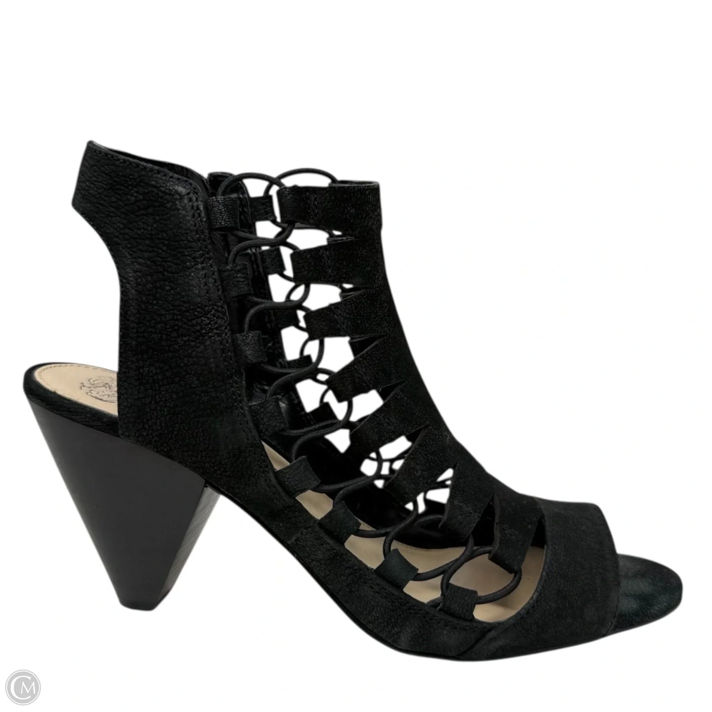 Eliaz Gladiator Dress Sandals By Vince Camuto In Black Silk Goat, Size: 8/38