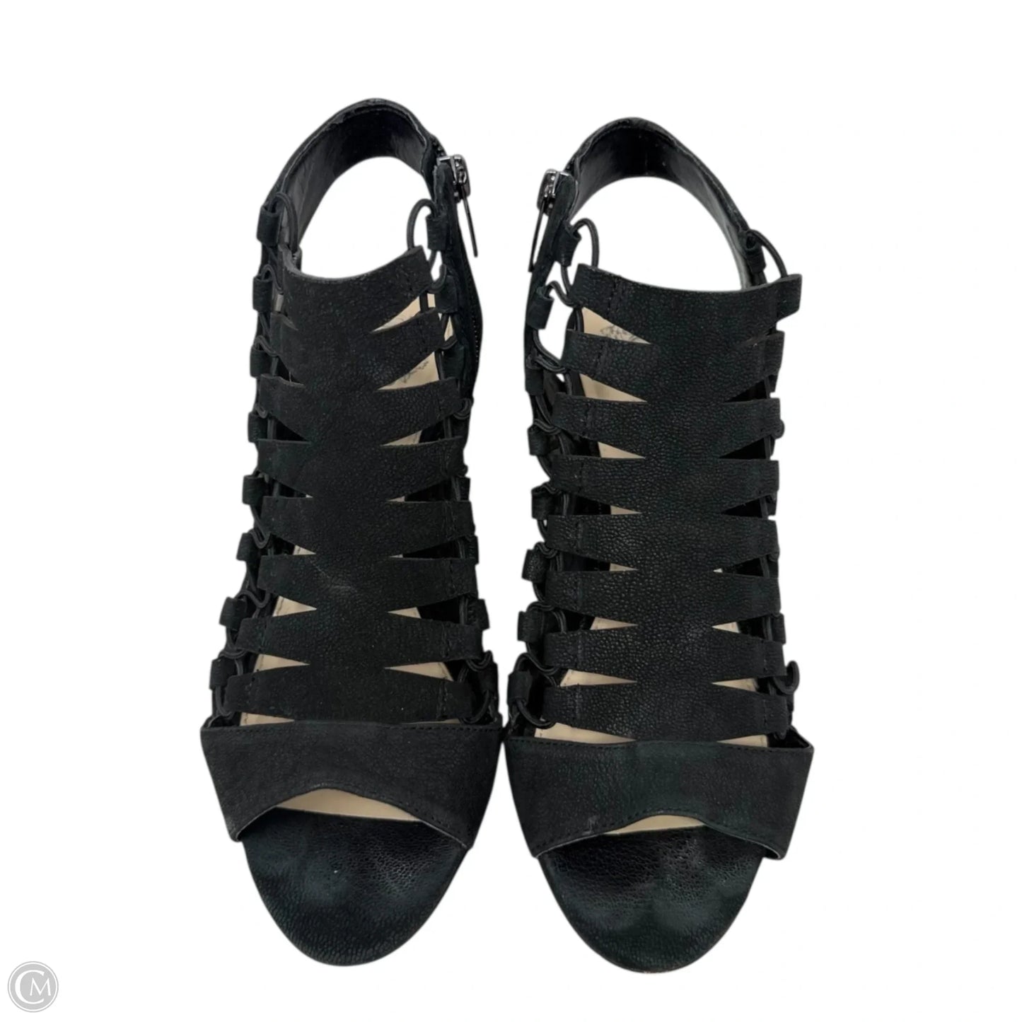 Eliaz Gladiator Dress Sandals By Vince Camuto In Black Silk Goat, Size: 8/38