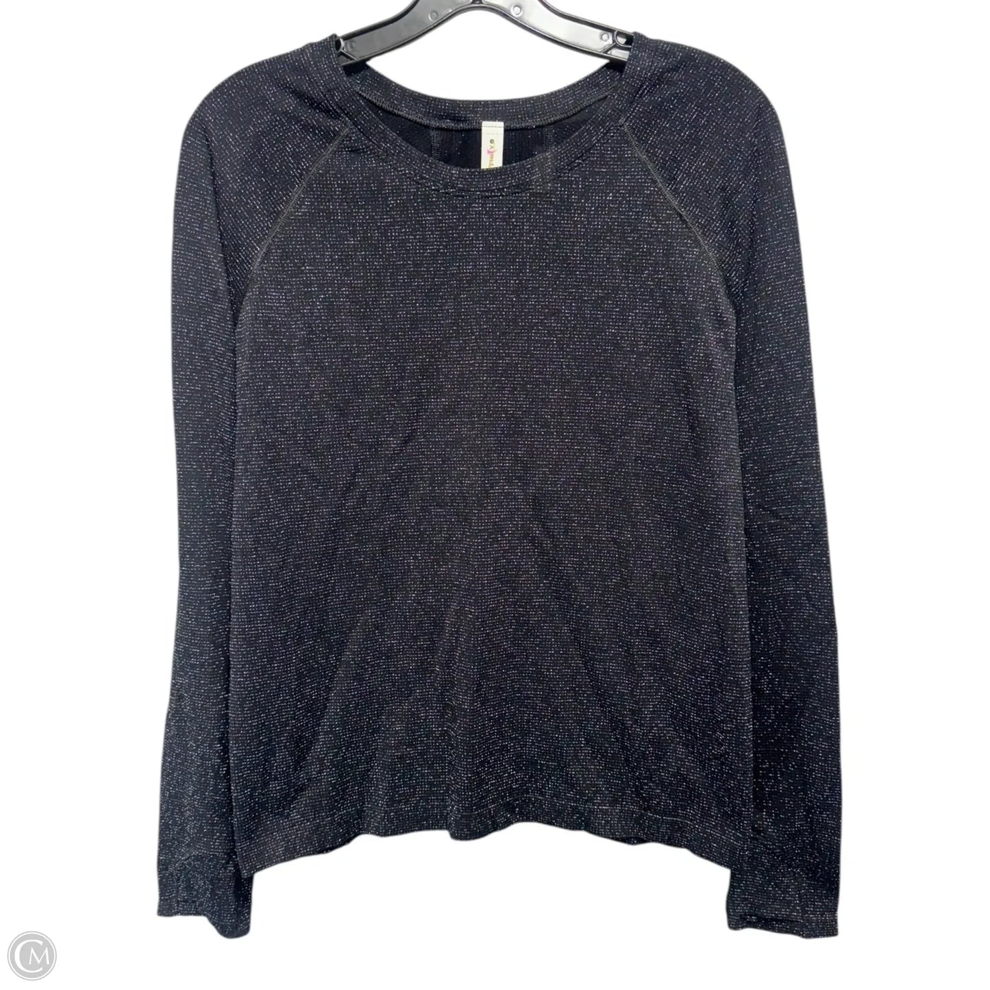 Athletic Top Long Sleeve Crewneck By Athleta In Black & Silver, Size: M