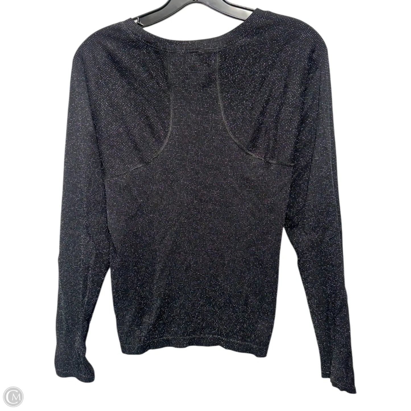 Athletic Top Long Sleeve Crewneck By Athleta In Black & Silver, Size: M
