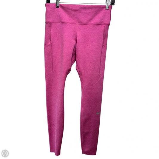 Athletic Leggings By Nike Apparel In Pink, Size: L