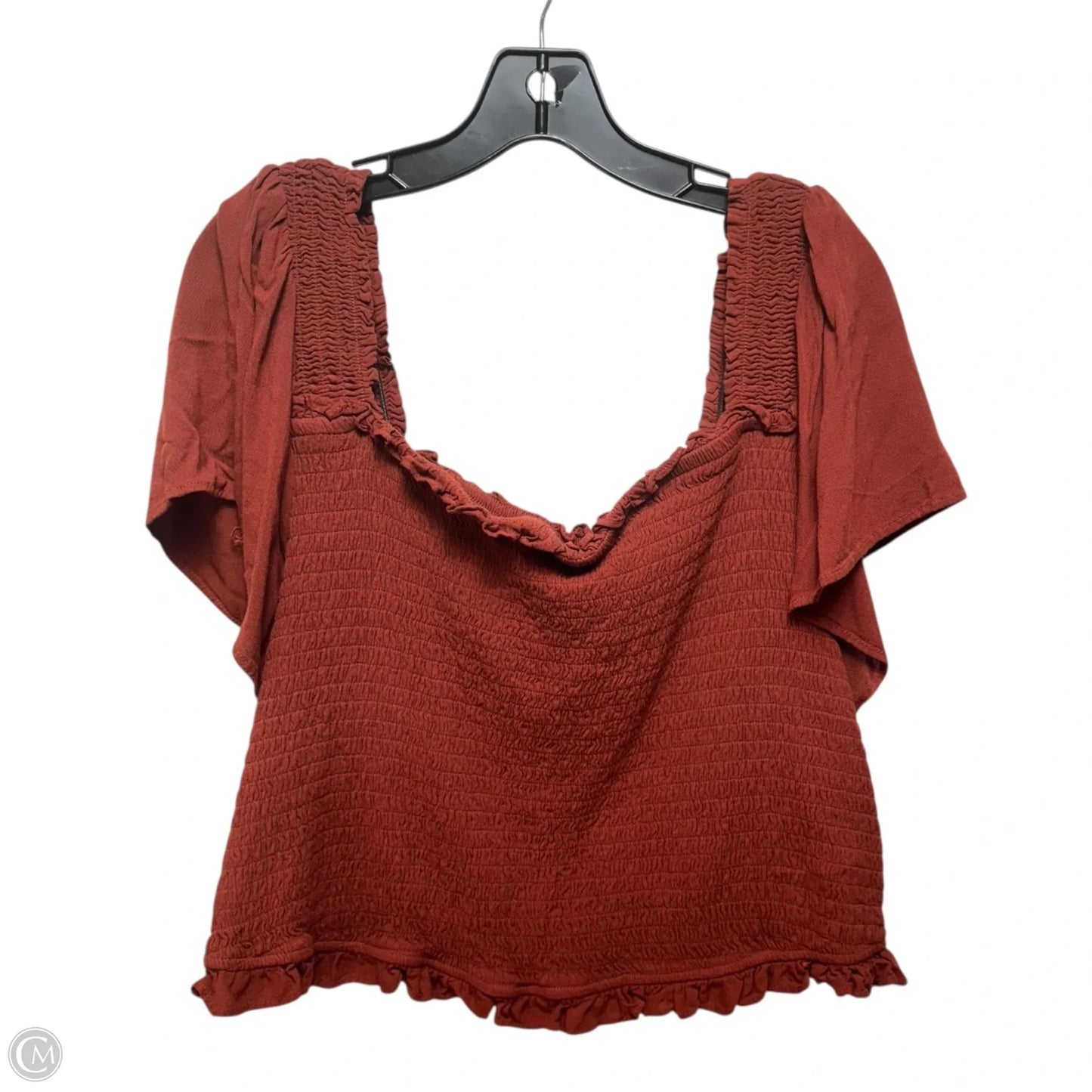 Smocked Top Short Sleeve By Torrid In Brown, Size: 5