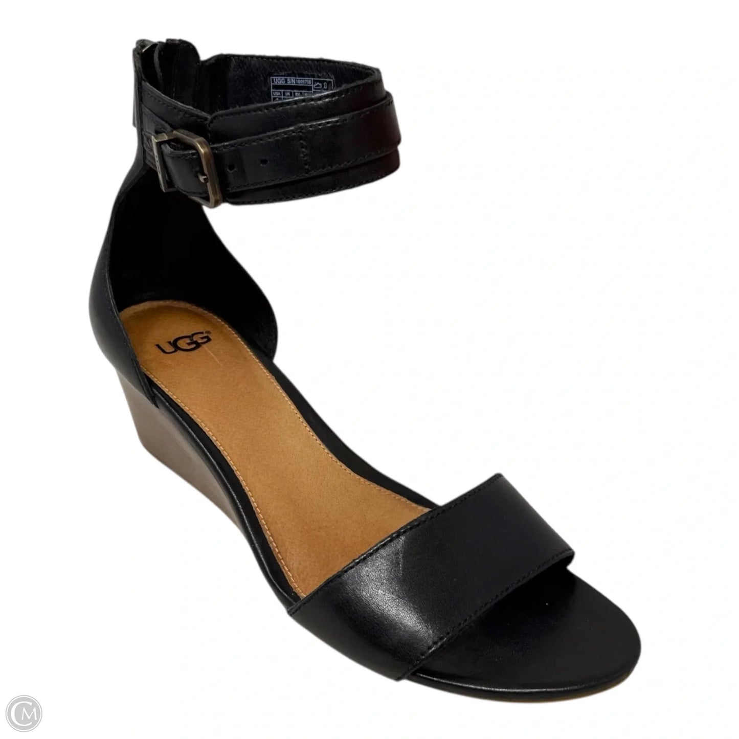 Char Sandals Designer By Ugg In Black, Size: 8
