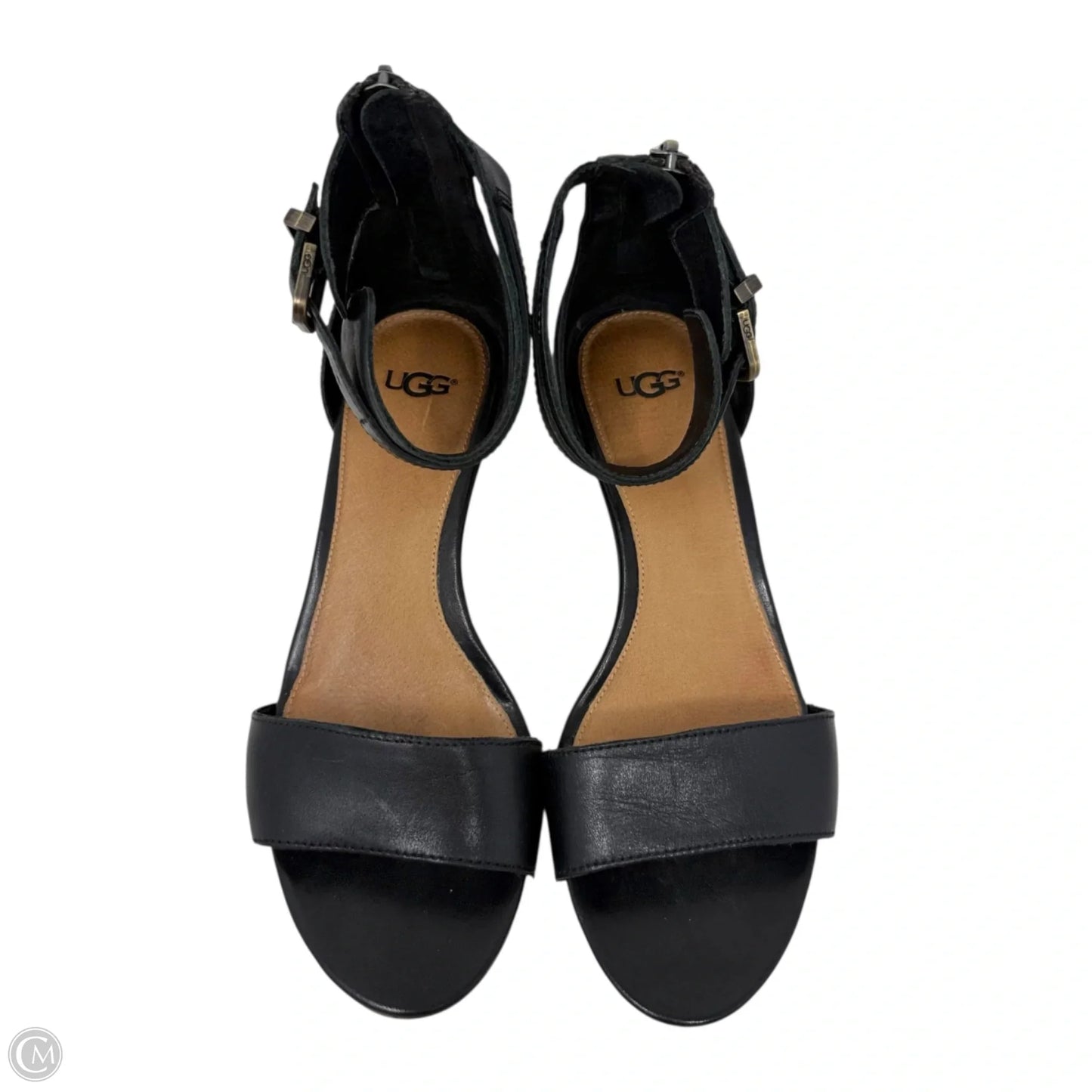Char Sandals Designer By Ugg In Black, Size: 8