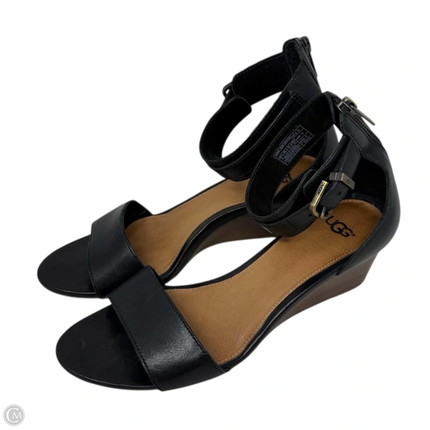 Char Sandals Designer By Ugg In Black, Size: 8