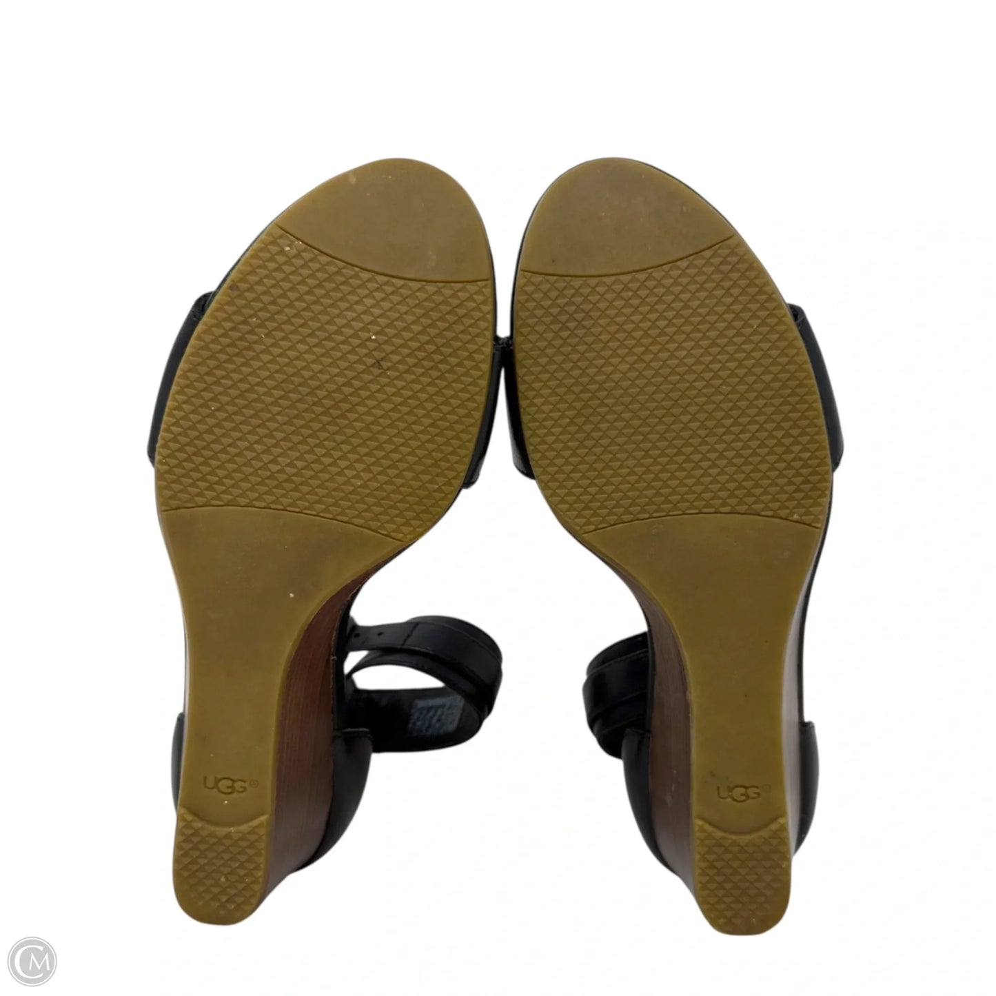 Char Sandals Designer By Ugg In Black, Size: 8
