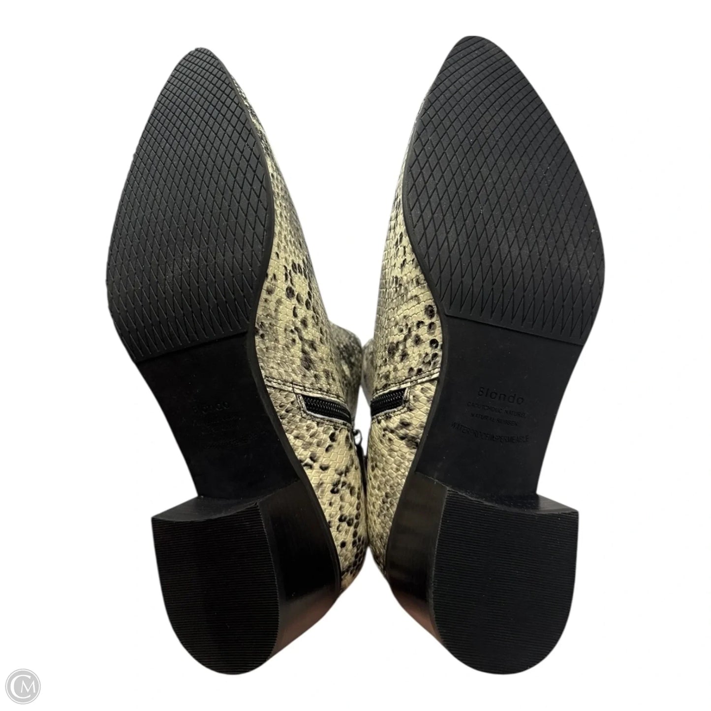 Elvina Waterproof Boots Ankle Heels By Blondo In Snakeskin Print, Size: 11