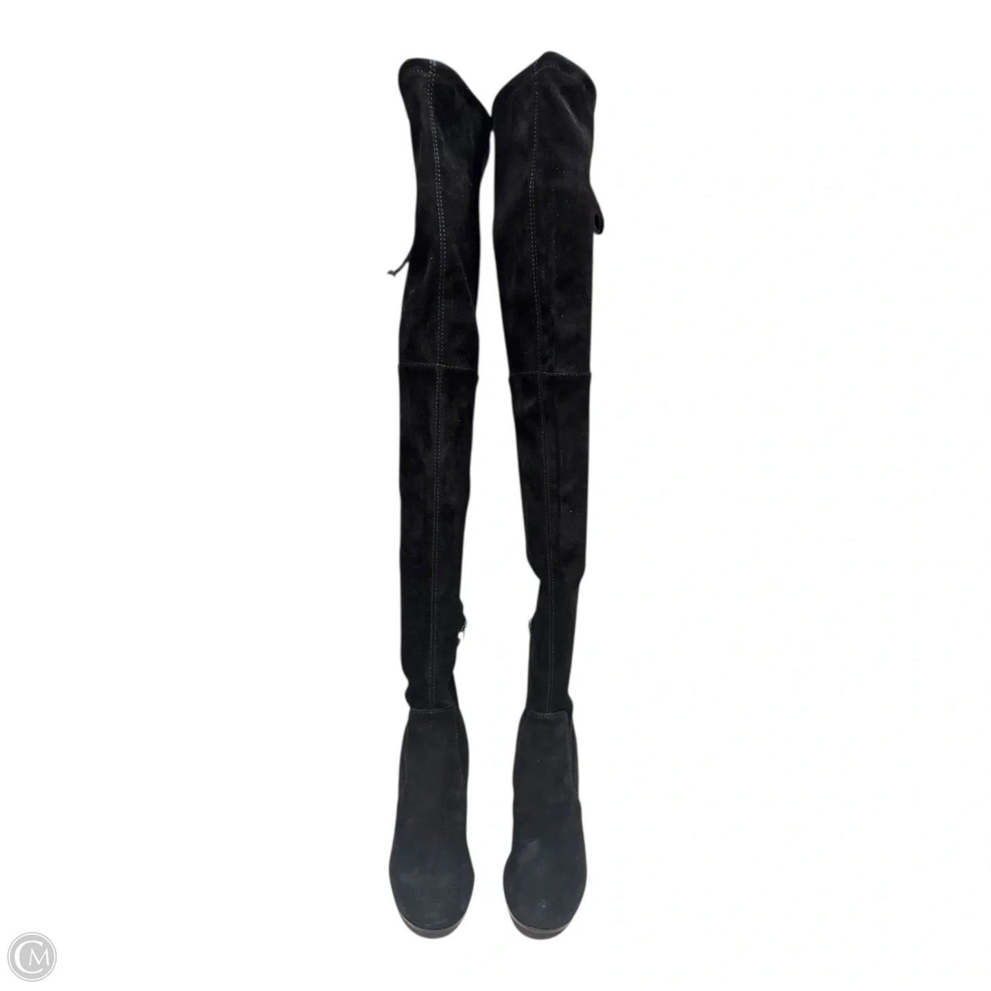 Julia Thigh High Suede Boots Designer By Frye In Black, Size: 5.5