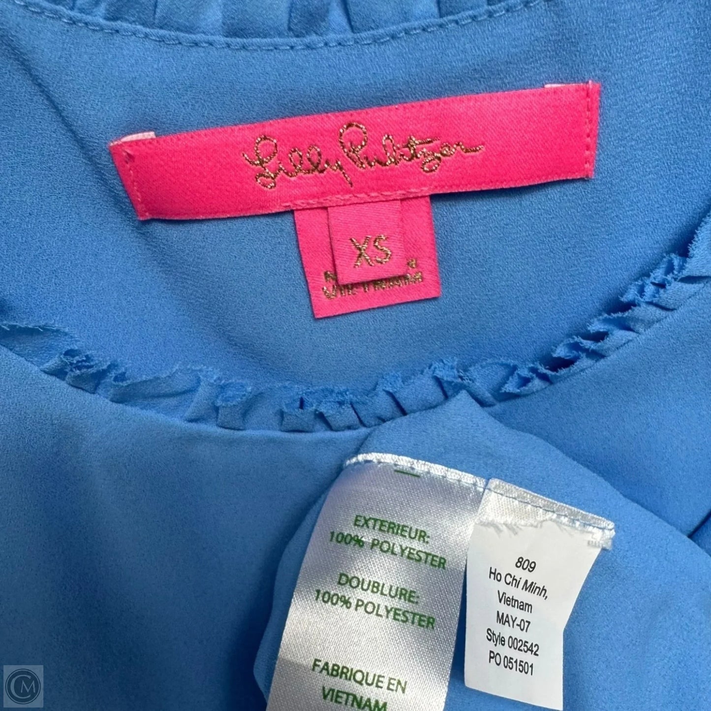 Carlene Top Designer By Lilly Pulitzer In Blue Zanzibar, Size: XS