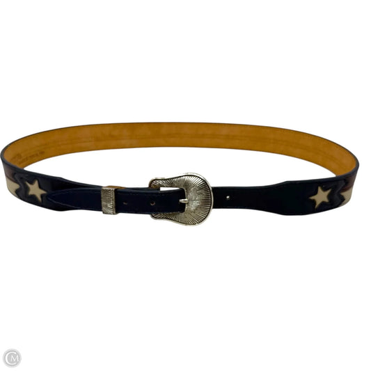 Red White Blue Texas Flag Leather Belt  Silver Buckle Belt Leather By Nocona Belt Co.