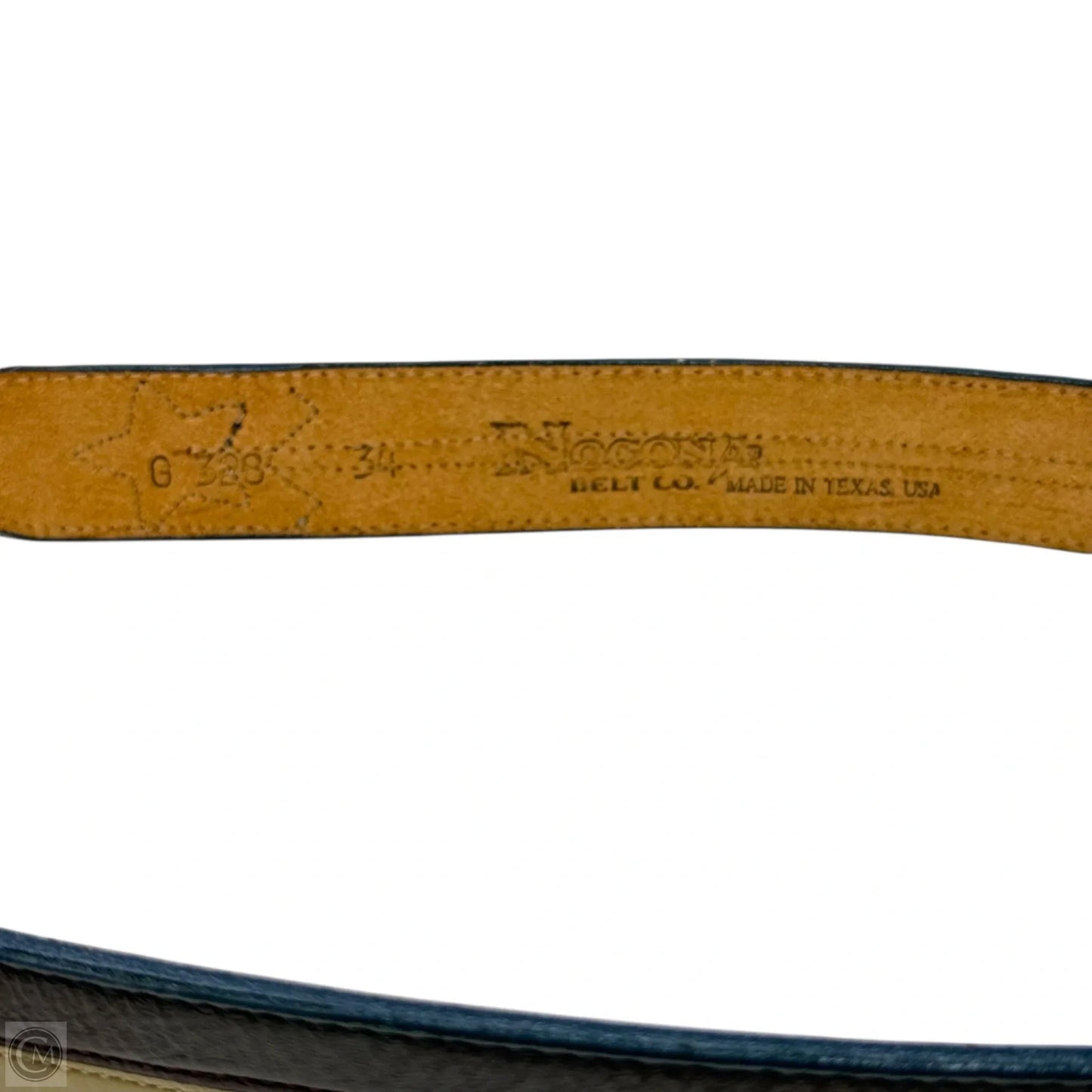 Red White Blue Texas Flag Leather Belt  Silver Buckle Belt Leather By Nocona Belt Co.
