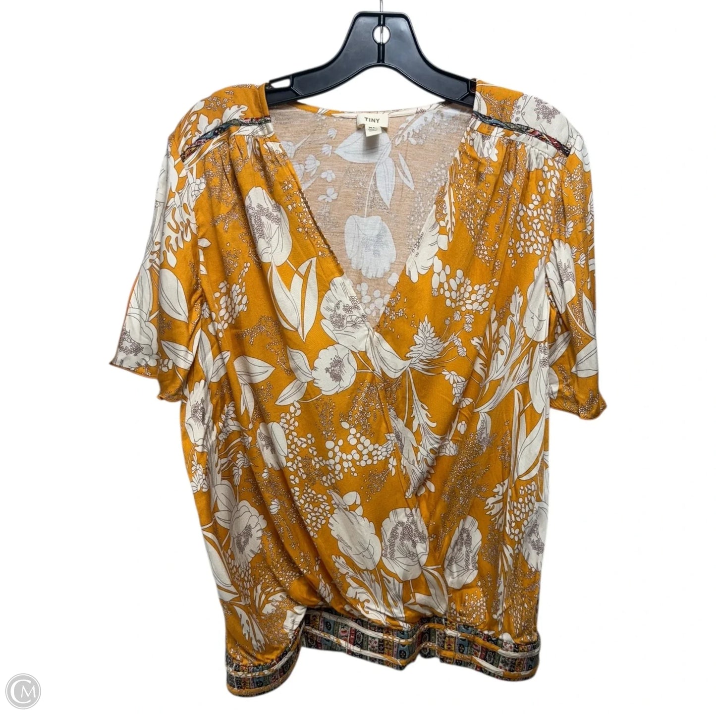 Split Sleeve Top Short Sleeve By Tiny In Multi-colored, Size: Xl