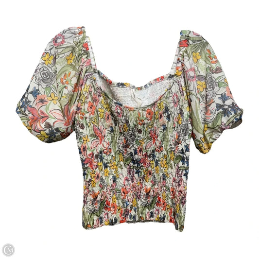 Aurelia Smocked Top By Anthropologie In Floral Print, Size: M