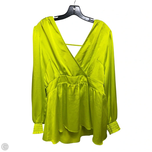 Top Long Sleeve By Torrid In Chartreuse, Size: 1x