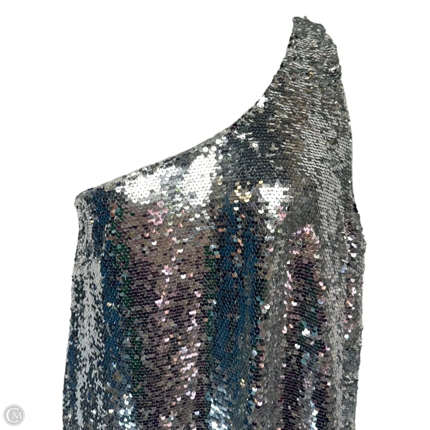 One Shoulder Sequin Dress By Maeve In Silver, Size: L