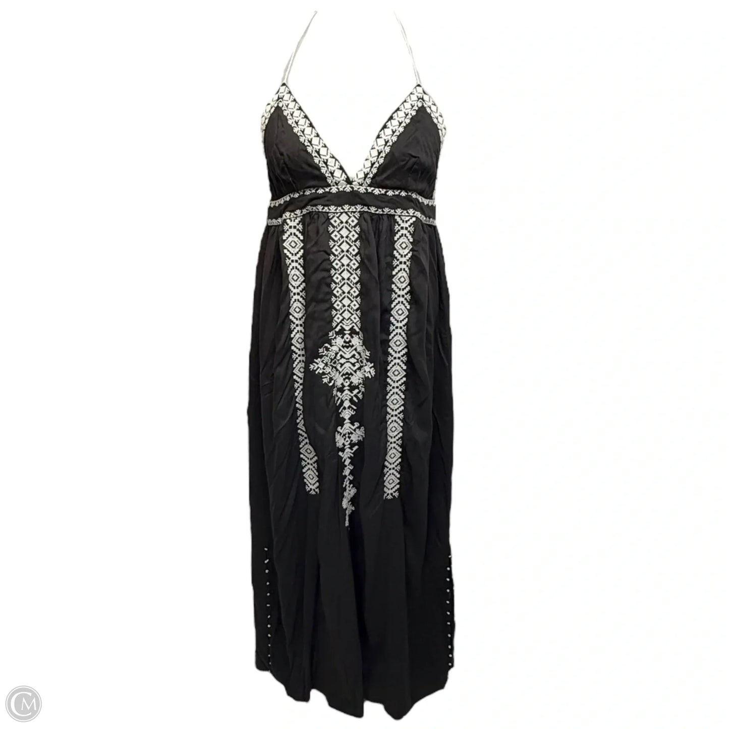 Alva Embroidered Maxi Dress By Star Mela In Black & White, Size: M