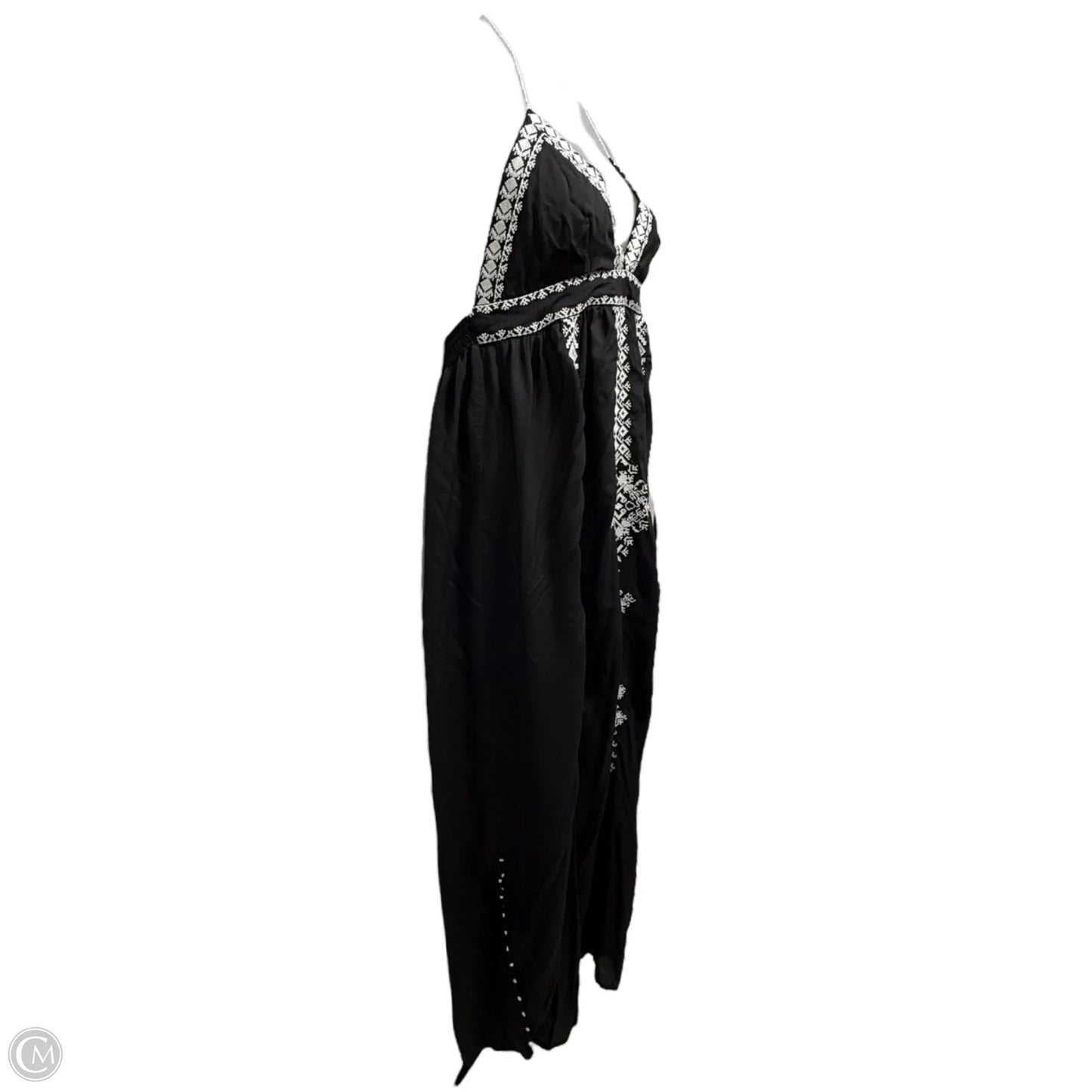 Alva Embroidered Maxi Dress By Star Mela In Black & White, Size: M