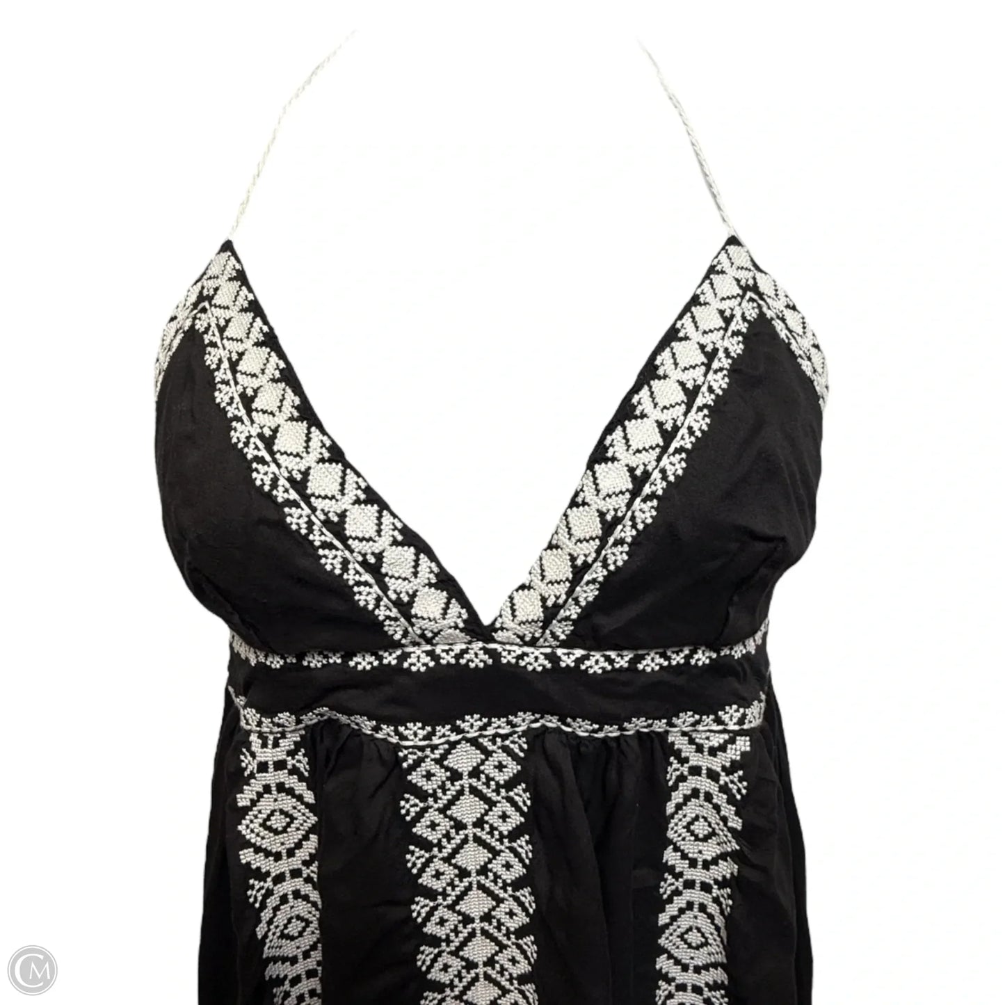 Alva Embroidered Maxi Dress By Star Mela In Black & White, Size: M