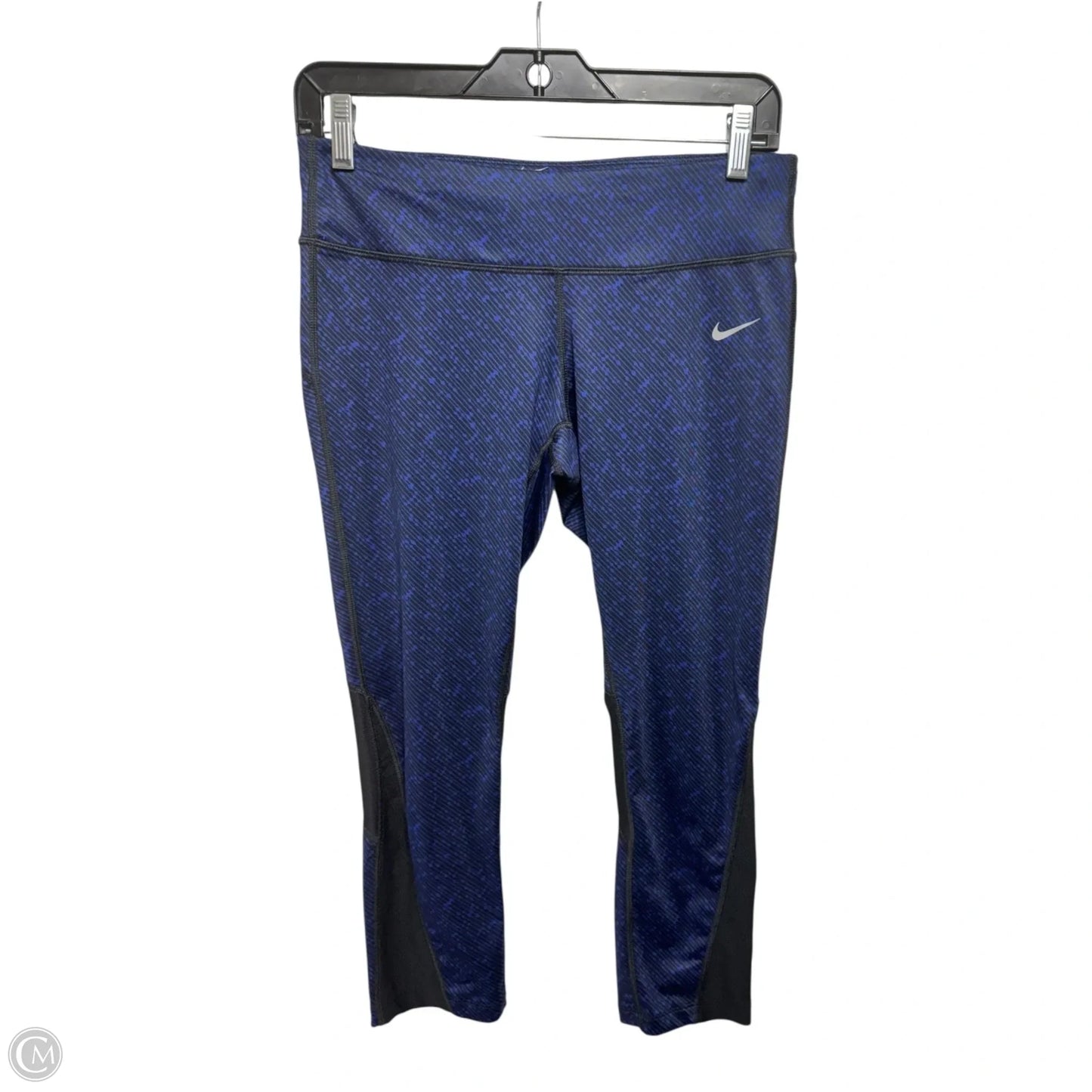 Athletic Leggings Capris By Nike Apparel In Black & Blue, Size: M