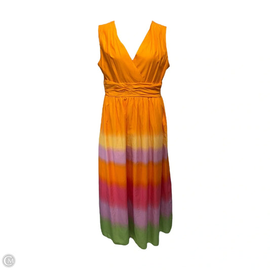 V-Neck Ombré Maxi Dress By Taylor In Multi-colored, Size: L