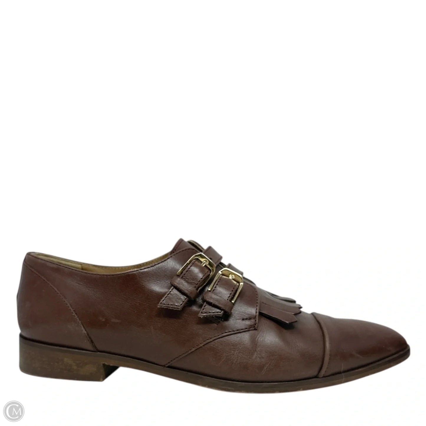 Italian Leather Kiltie Monk Strap Brogue Oxfords By J. Crew In Brown, Size: 8.5