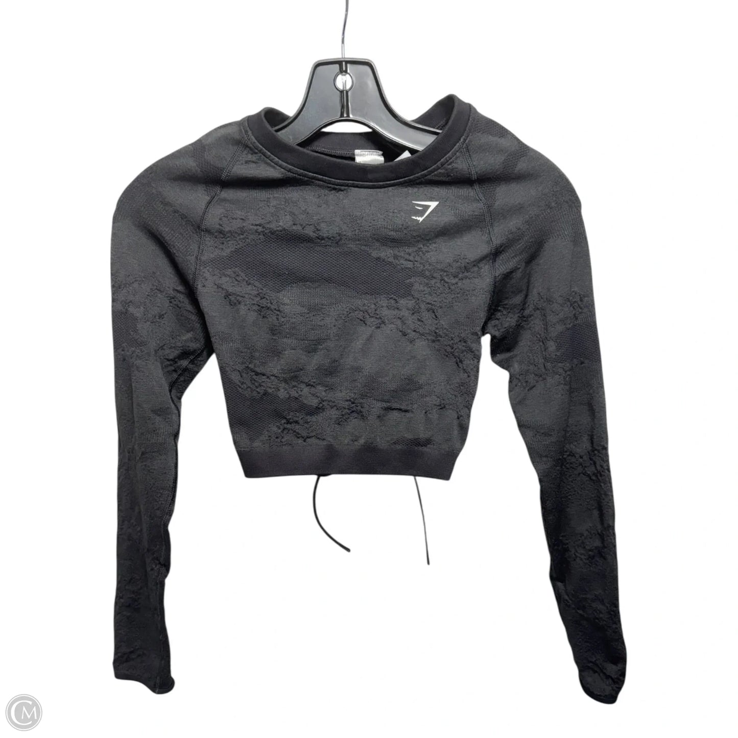 Tie Back Athletic Top Long Sleeve Crewneck By Gym Shark In Black, Size: S