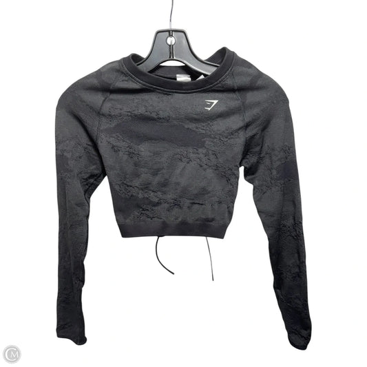 Tie Back Athletic Top Long Sleeve Crewneck By Gym Shark In Black, Size: S