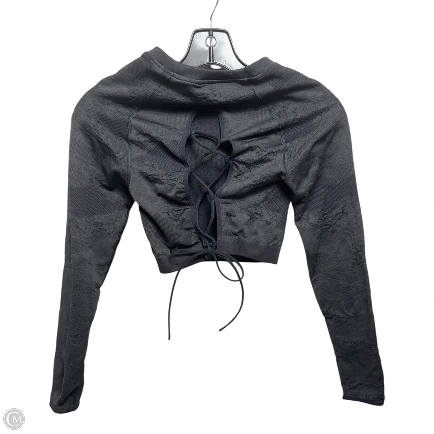Tie Back Athletic Top Long Sleeve Crewneck By Gym Shark In Black, Size: S
