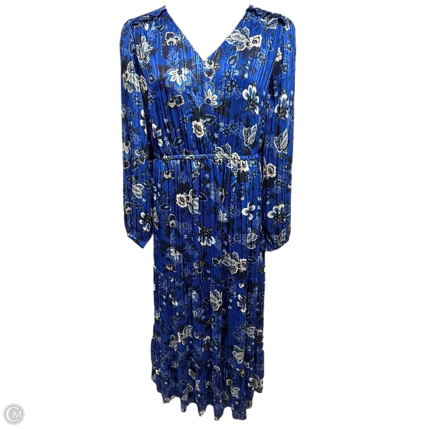 Lurex Shimmer V-Neck Maxi Dress By Lane Bryant In Blue, Size: 22