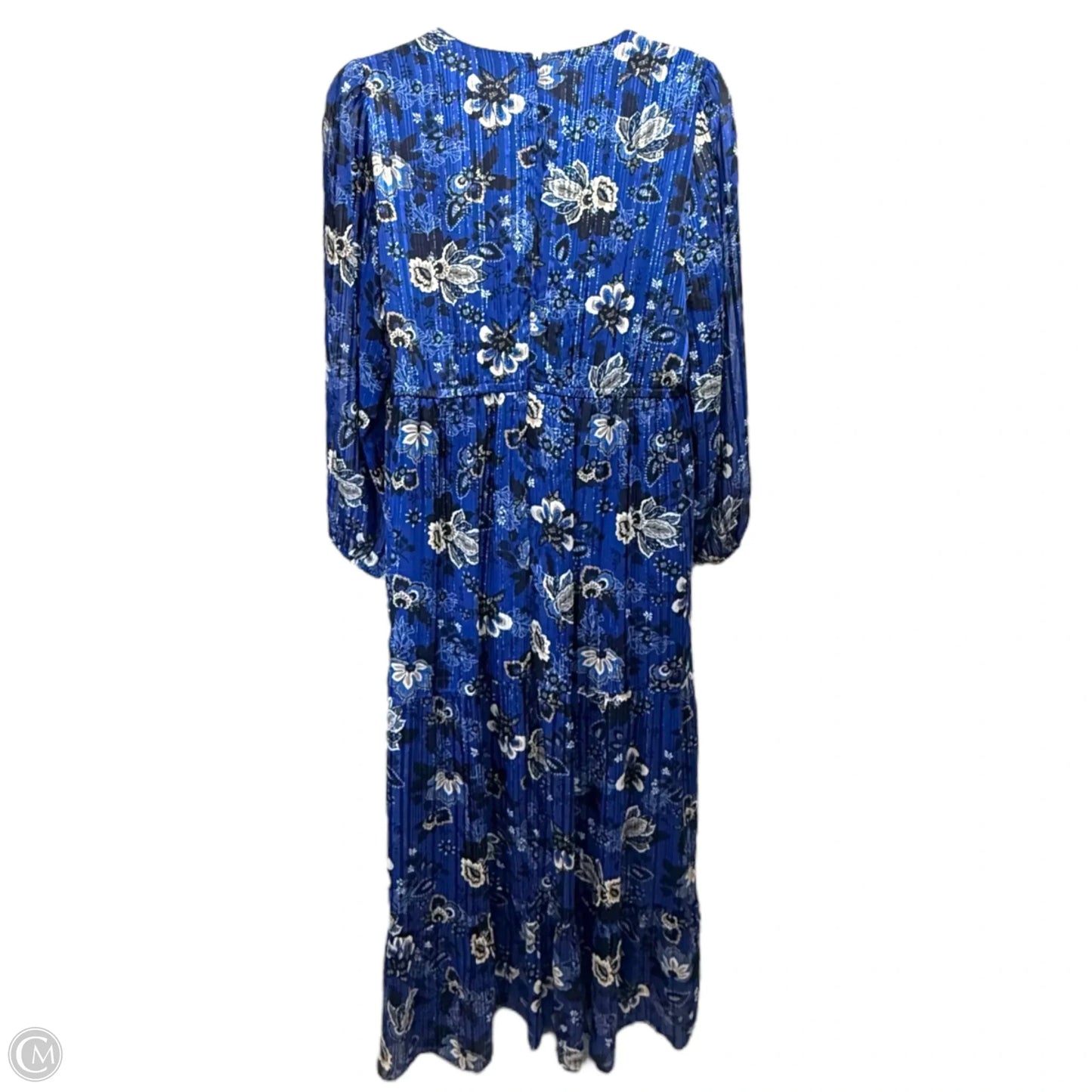 Lurex Shimmer V-Neck Maxi Dress By Lane Bryant In Blue, Size: 22