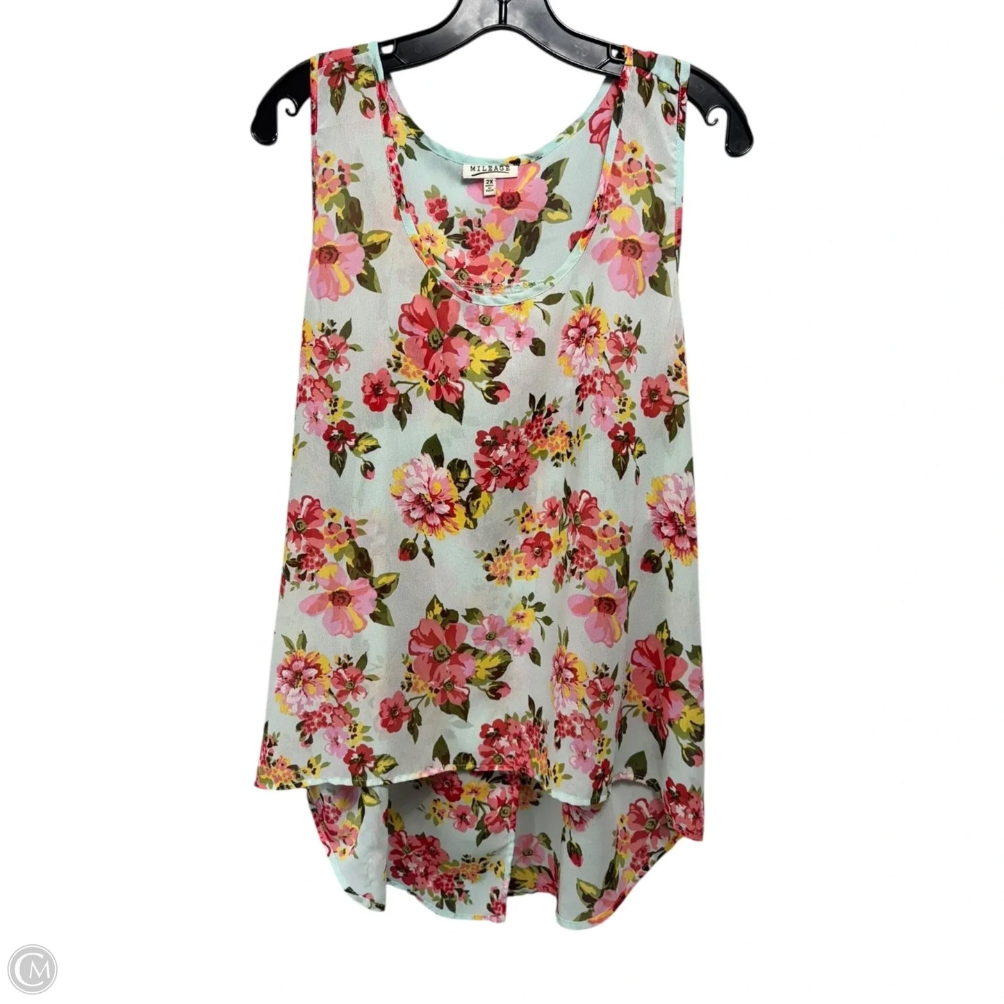 Top Sleeveless By Mileage In Floral Print, Size: 2x