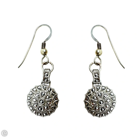 Silver Tone Medallion Dangle Earrings