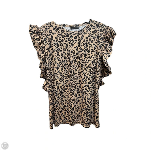 Top Short Sleeve By Miholl In Leopard Print, Size: M