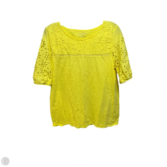 Top Short Sleeve By Talbots In Yellow, Size: M