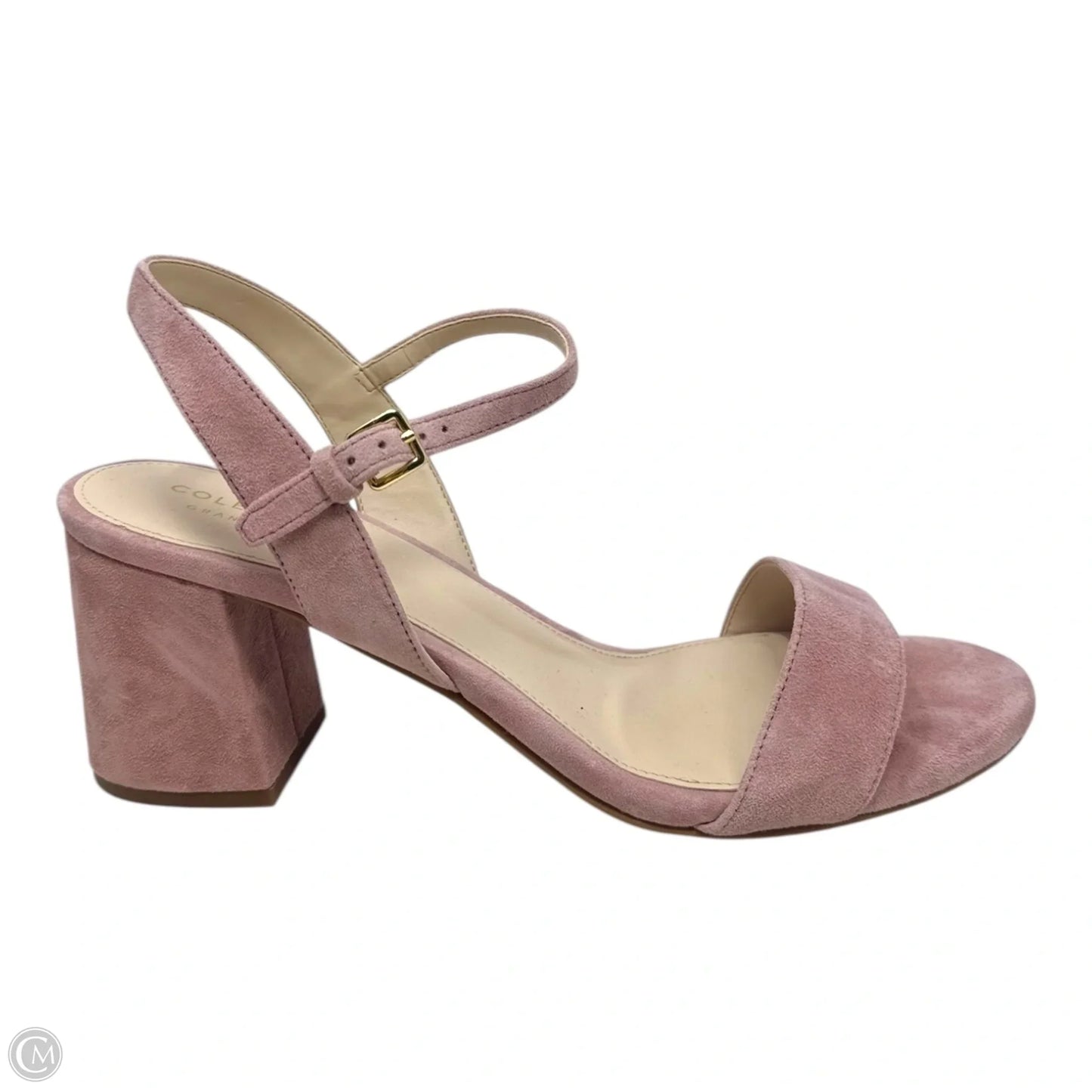 Strappy Suede Sandals Heels Block By Cole-haan In Pink, Size: 8