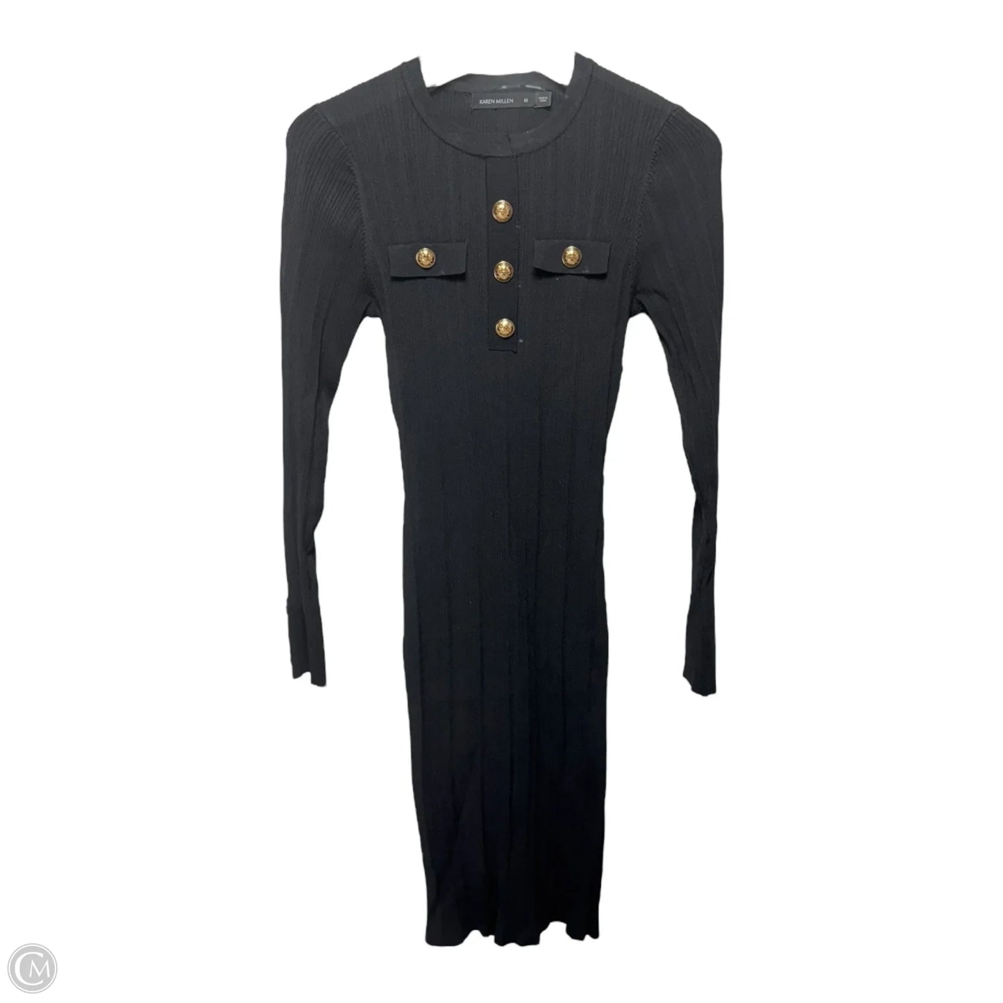 Dress Casual Midi By Karen Millen In Black, Size: M