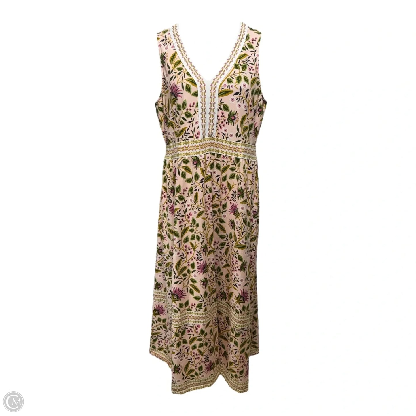 Gabrielle Pima Cotton Sleeveless Midi Dress By Spartina In Multicolor Floral, Size: L