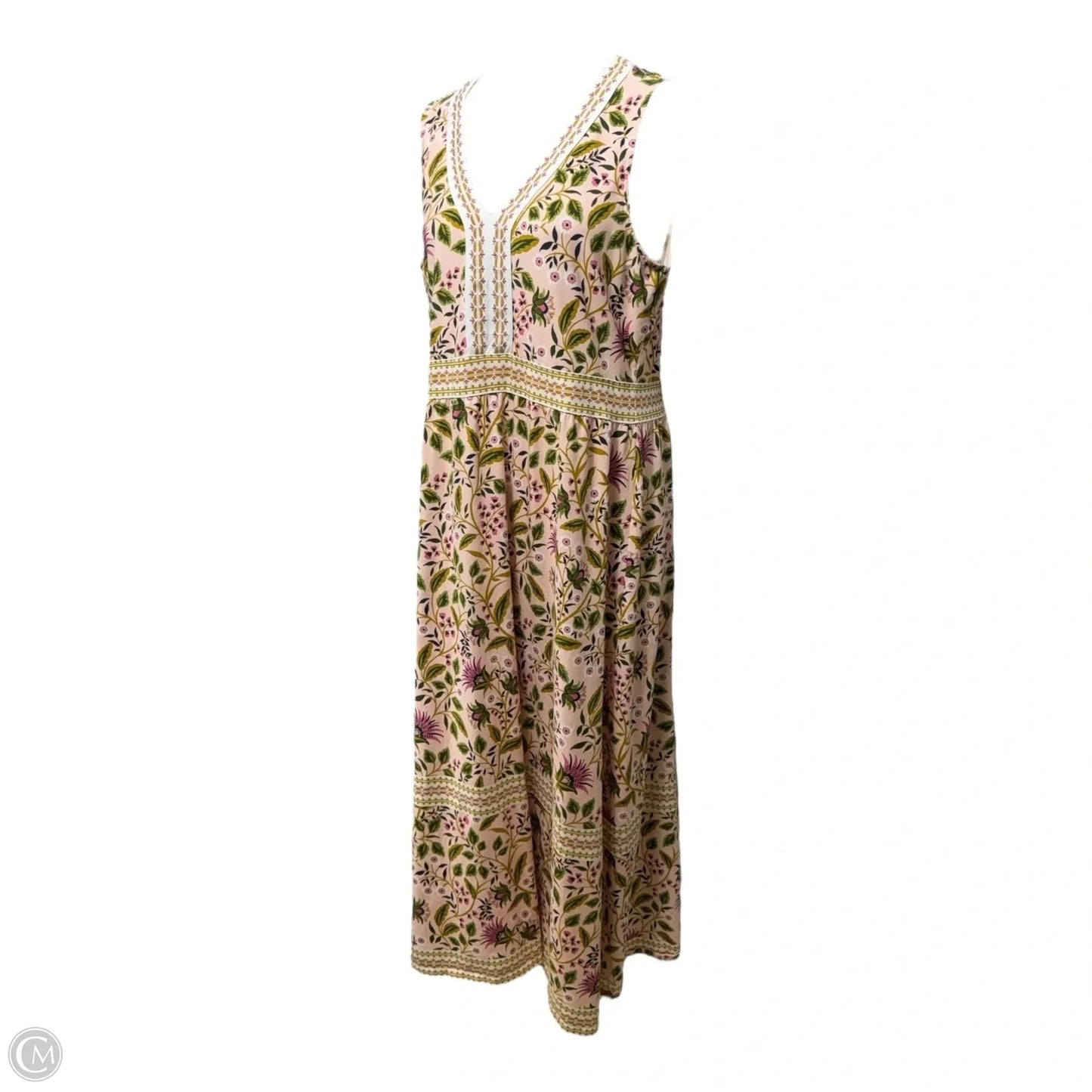 Gabrielle Pima Cotton Sleeveless Midi Dress By Spartina In Multicolor Floral, Size: L