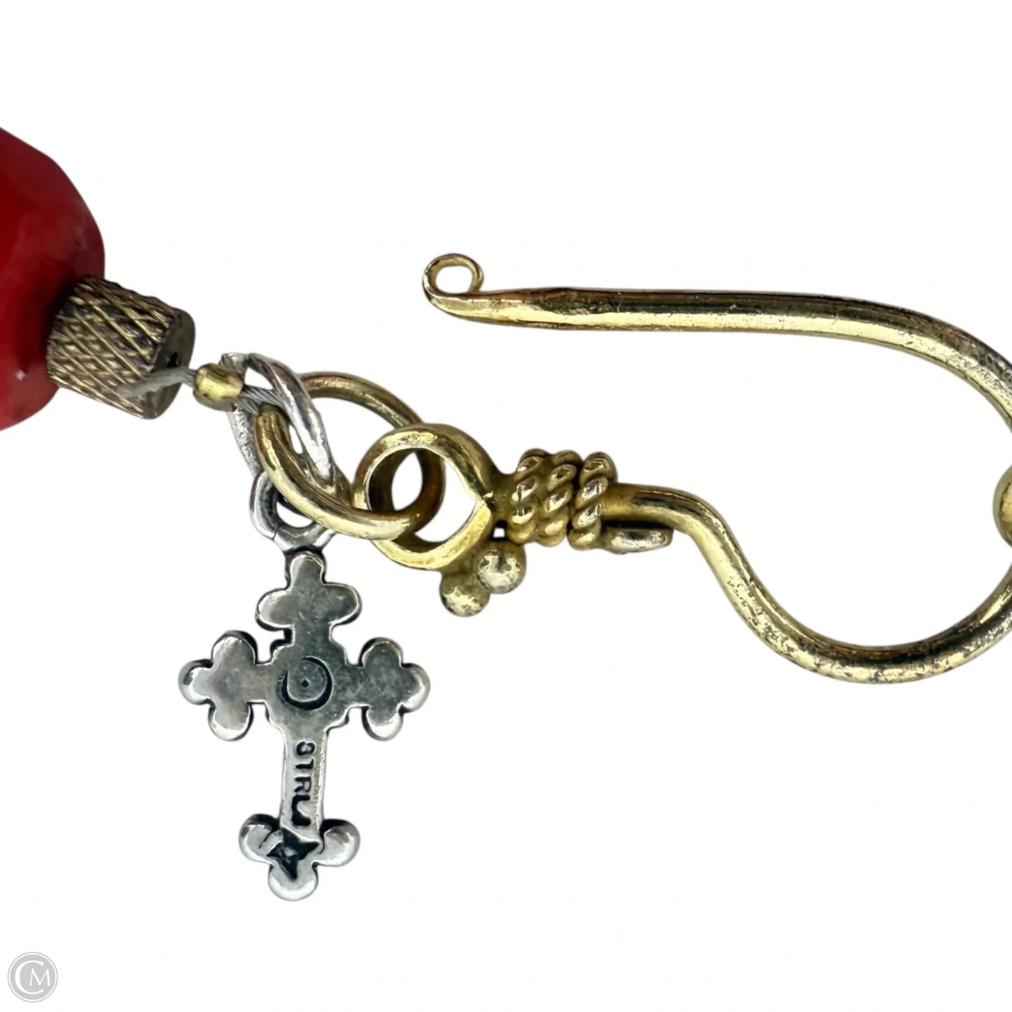 Faceted Red Coral & Brushed Vermeil Box Beaded Collar Necklace